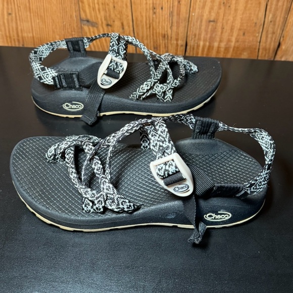 Chaco Z/Cloud X2 Sandals Black White Webbing Women’s 8 - Picture 4 of 11